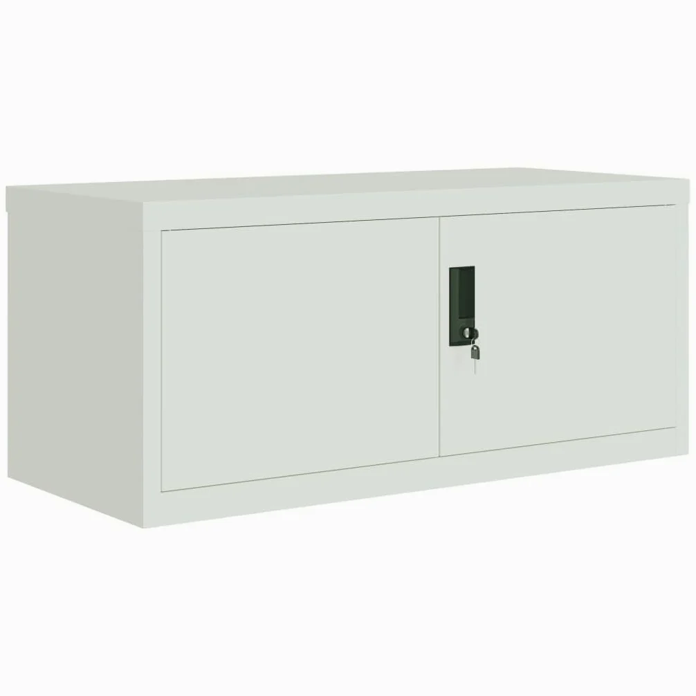Raccoglitore in acciaio grigio, 90 x 40 x 220 cm, con 4 ripiani regolabili