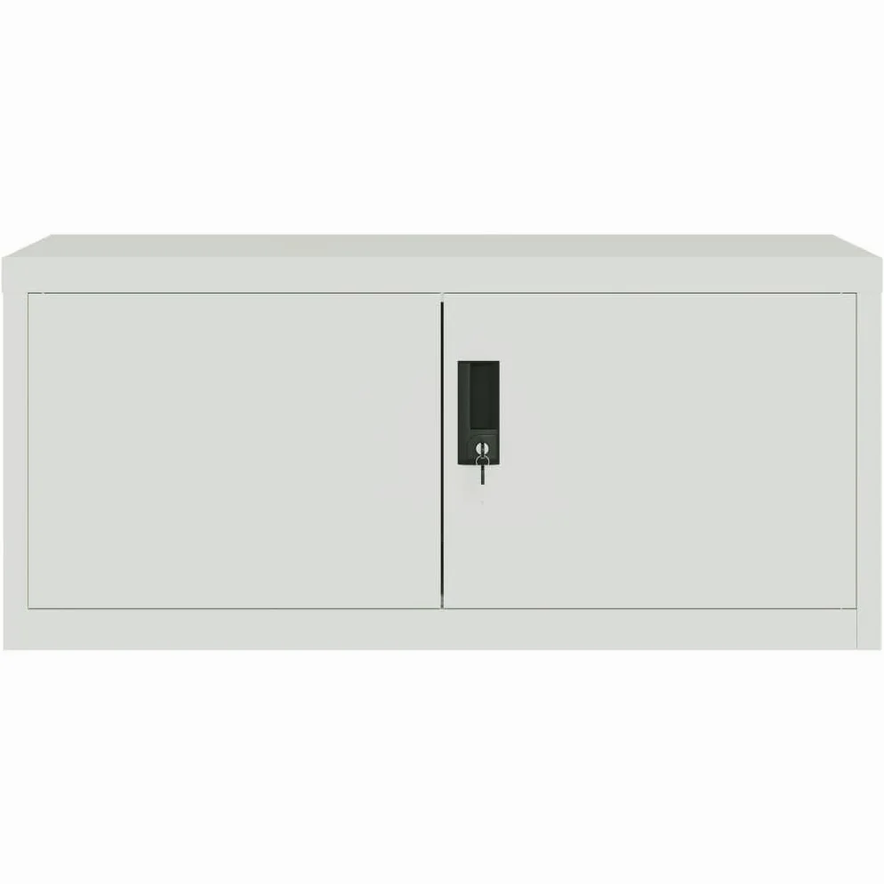 Raccoglitore in acciaio grigio, 90 x 40 x 220 cm, con 4 ripiani regolabili