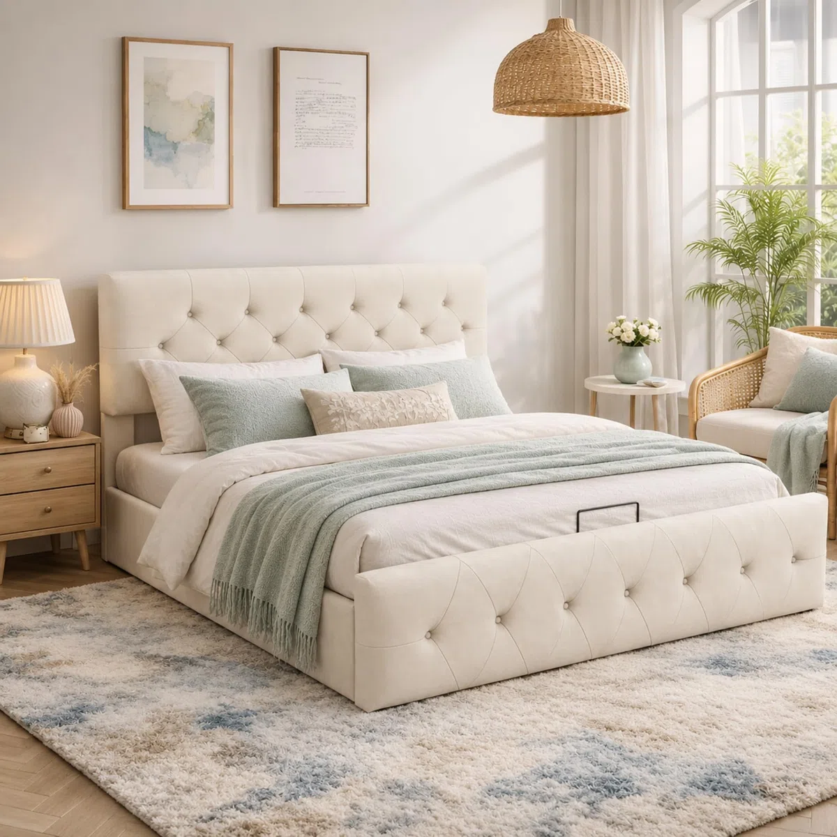 Fofetbfo Letto baule 160 x 200 cm, letto matrimoniale imbottito con contenitore e testa regolabile, sistema idraulico, telaio letto, 2 persone con rete a doghe in velluto