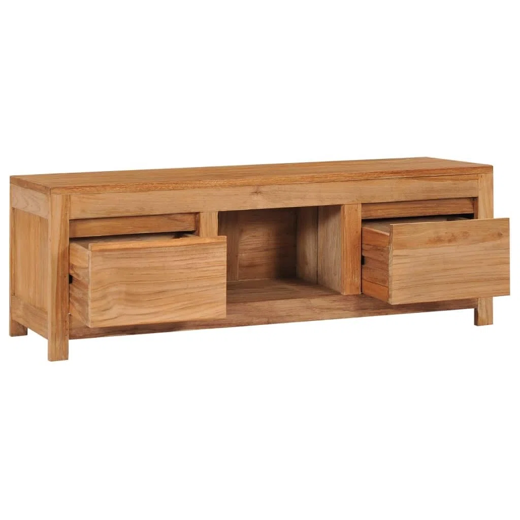 Mobile porta TV per soggiorno, centro intrattenimento, 100 x 30 x 35 cm, in legno massello di teak, adatto per soggiorno, camera da letto