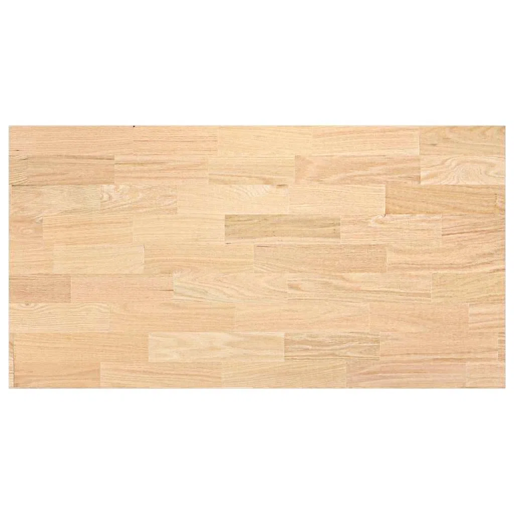 Piano di lavoro da cucina in legno massello di rovere, 120 x 63,5 x 4 cm, rettangolare, finemente levigato, durevole per cucina, ufficio e officina