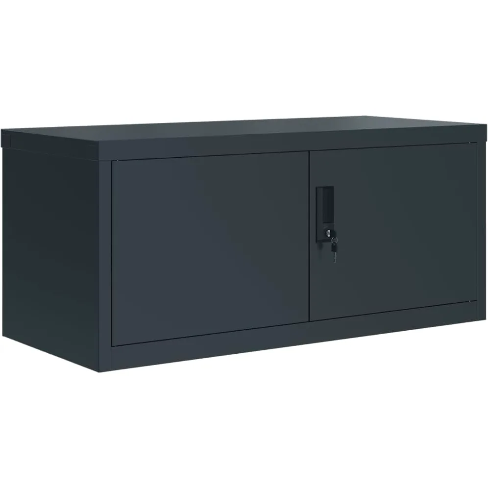 Raccoglitore in acciaio antracite 90 x 40 x 240 cm con ripiani regolabili