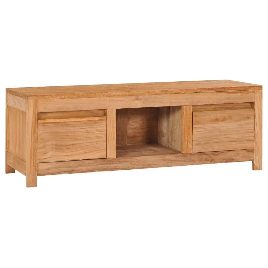 Mobile porta TV per soggiorno, centro intrattenimento, 100 x 30 x 35 cm, in legno massello di teak, adatto per soggiorno, camera da letto
