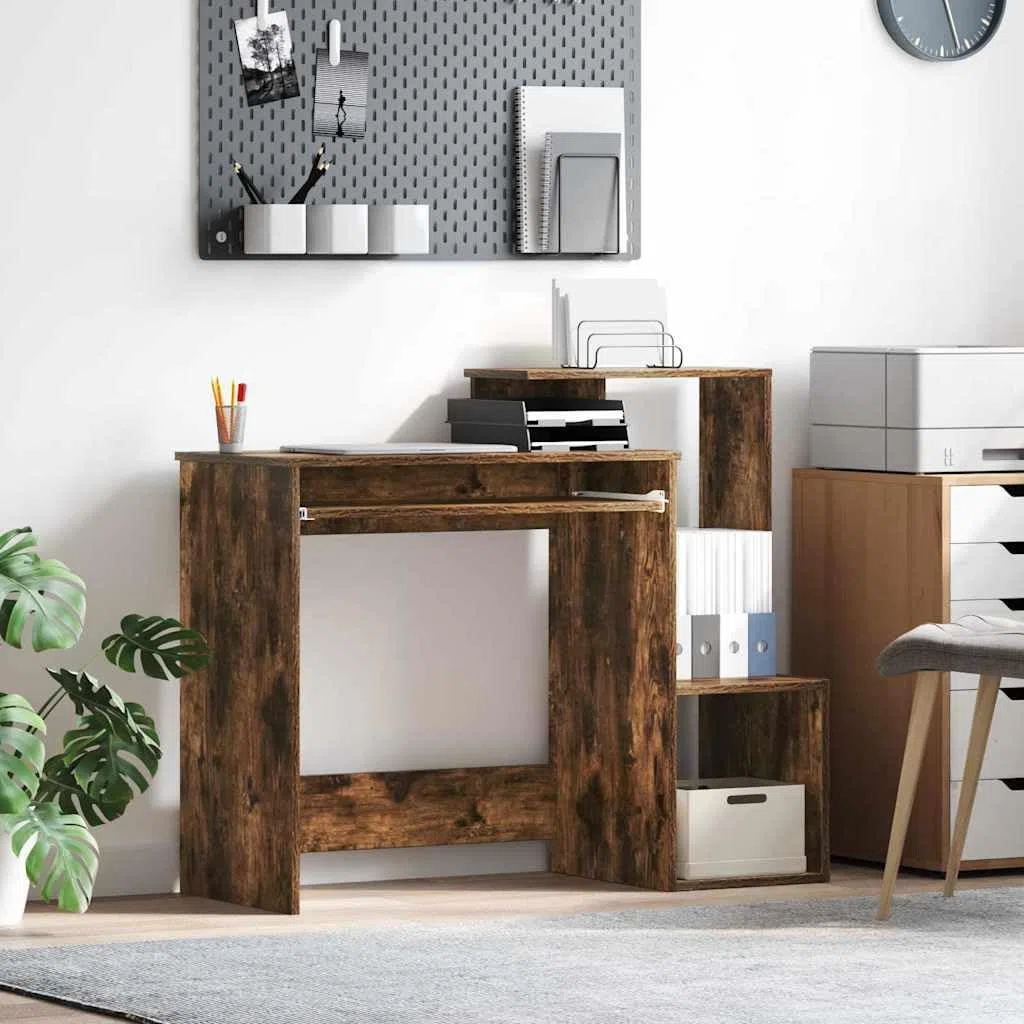 Scrivania in legno di ingegneria con deposito, 106 x 41 x 88,5 cm