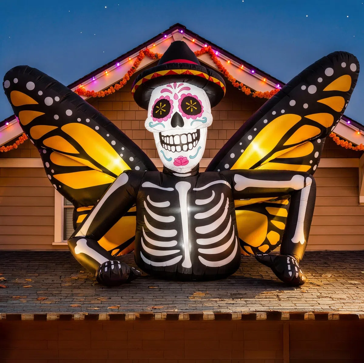 7FT Halloween Inflatables scheletro con le ali di farfalla per la