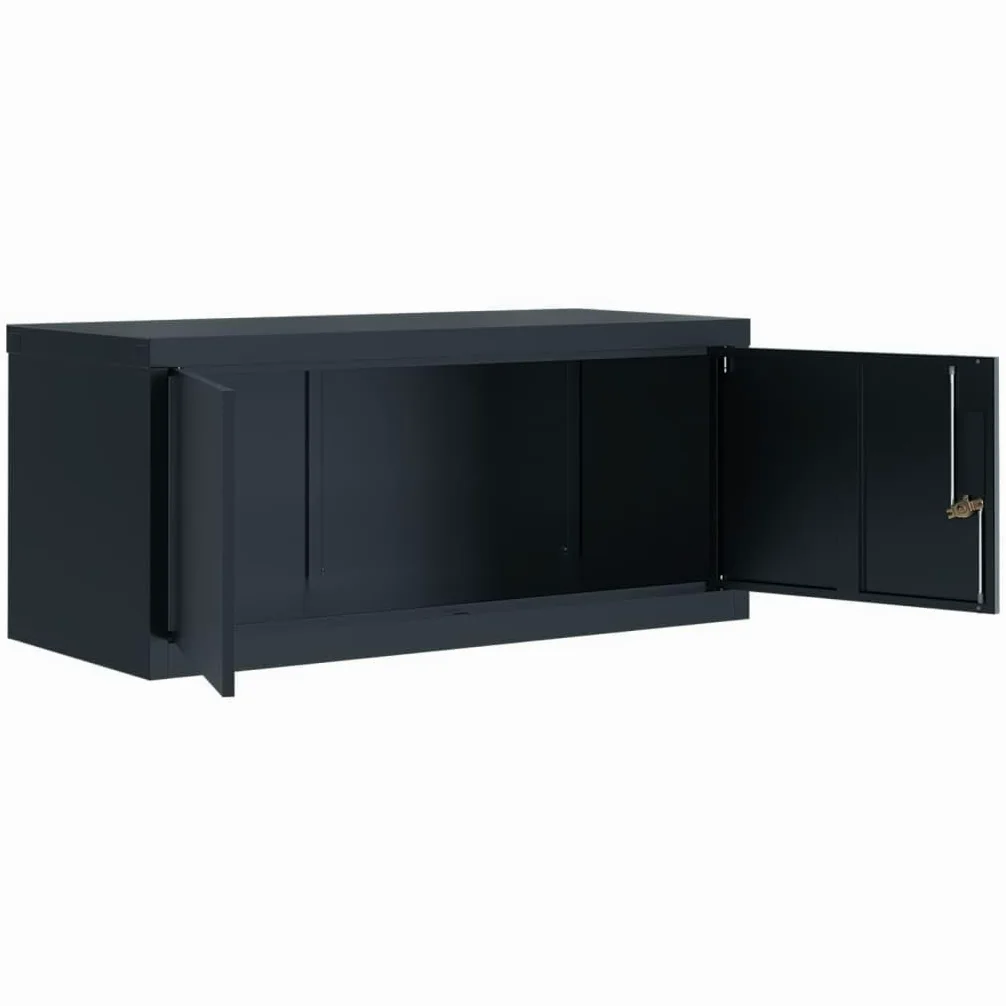 Raccoglitore in acciaio antracite 90 x 40 x 240 cm con ripiani regolabili