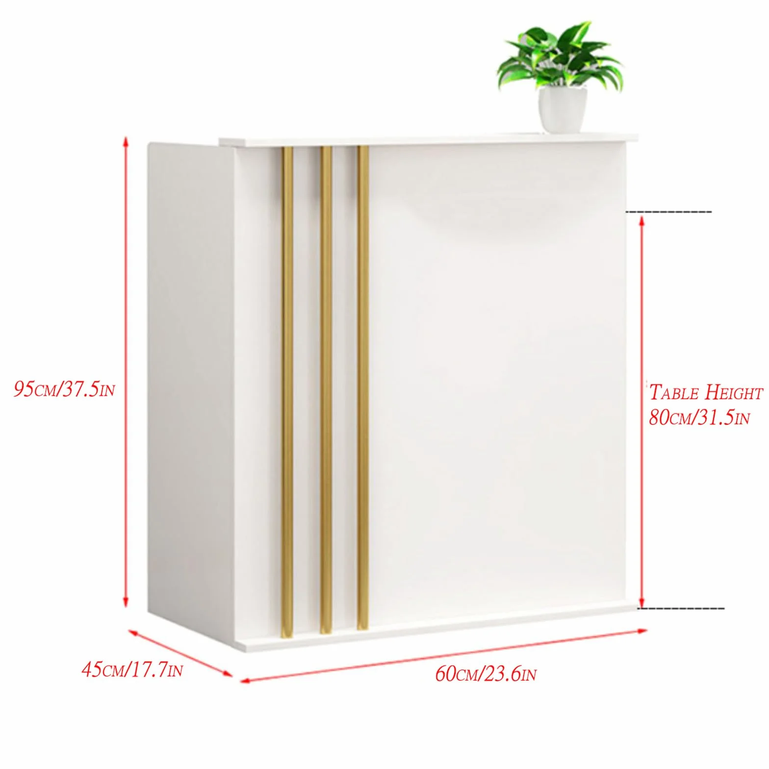 Slish Chut & Customer Service Solut - Bancone da incasso con serratura, 60 x 45 x 95 cm, colore: bianco