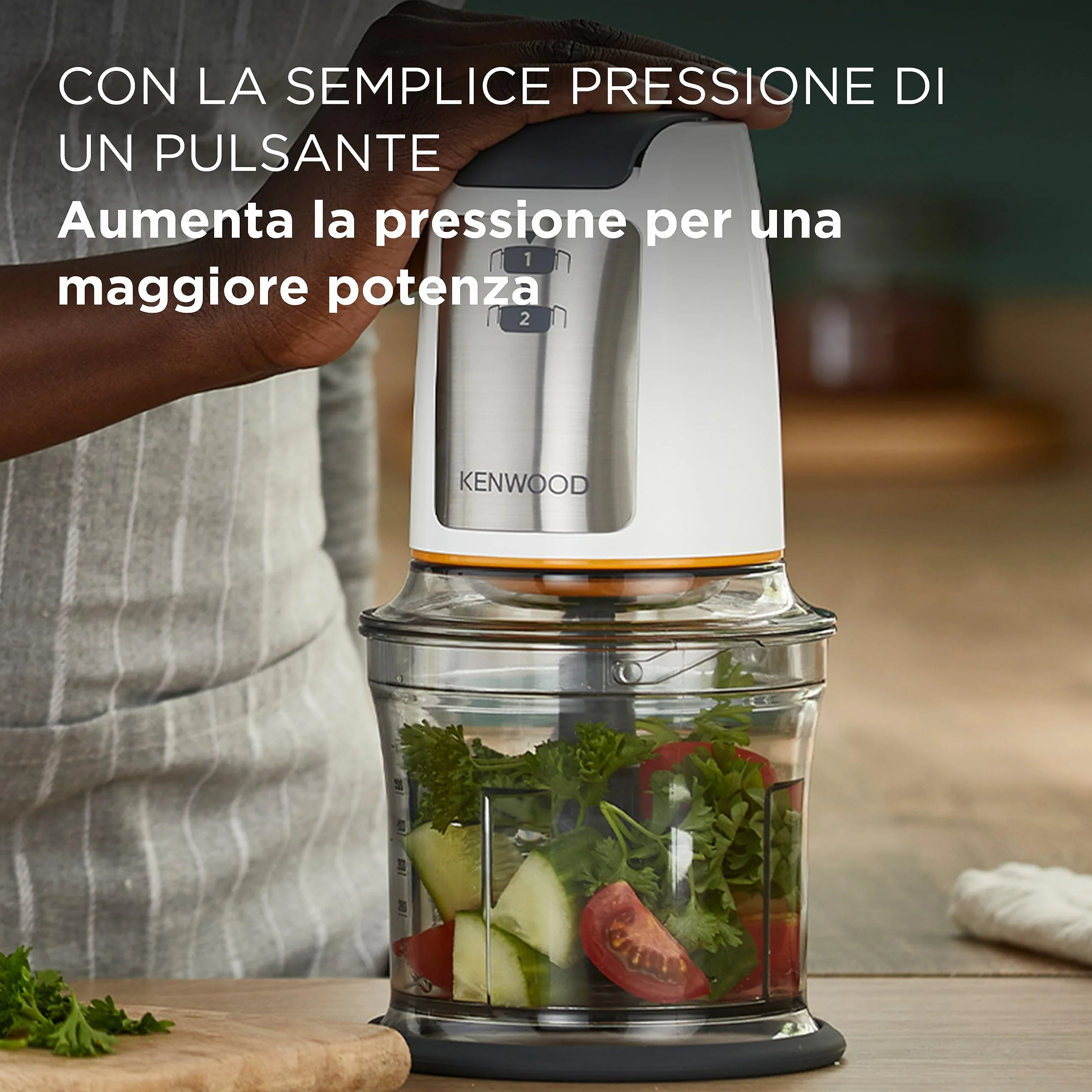 Kenwood Multipro FDM301SS Robot da cucina con 2 velocità di Lavorazione+Pulse, Ciotola da 1.2L & Chopper CHP61.100WH, Potenza 500W, Ciotola da 0.5L, 2 velocità, Sistema a quattro lame