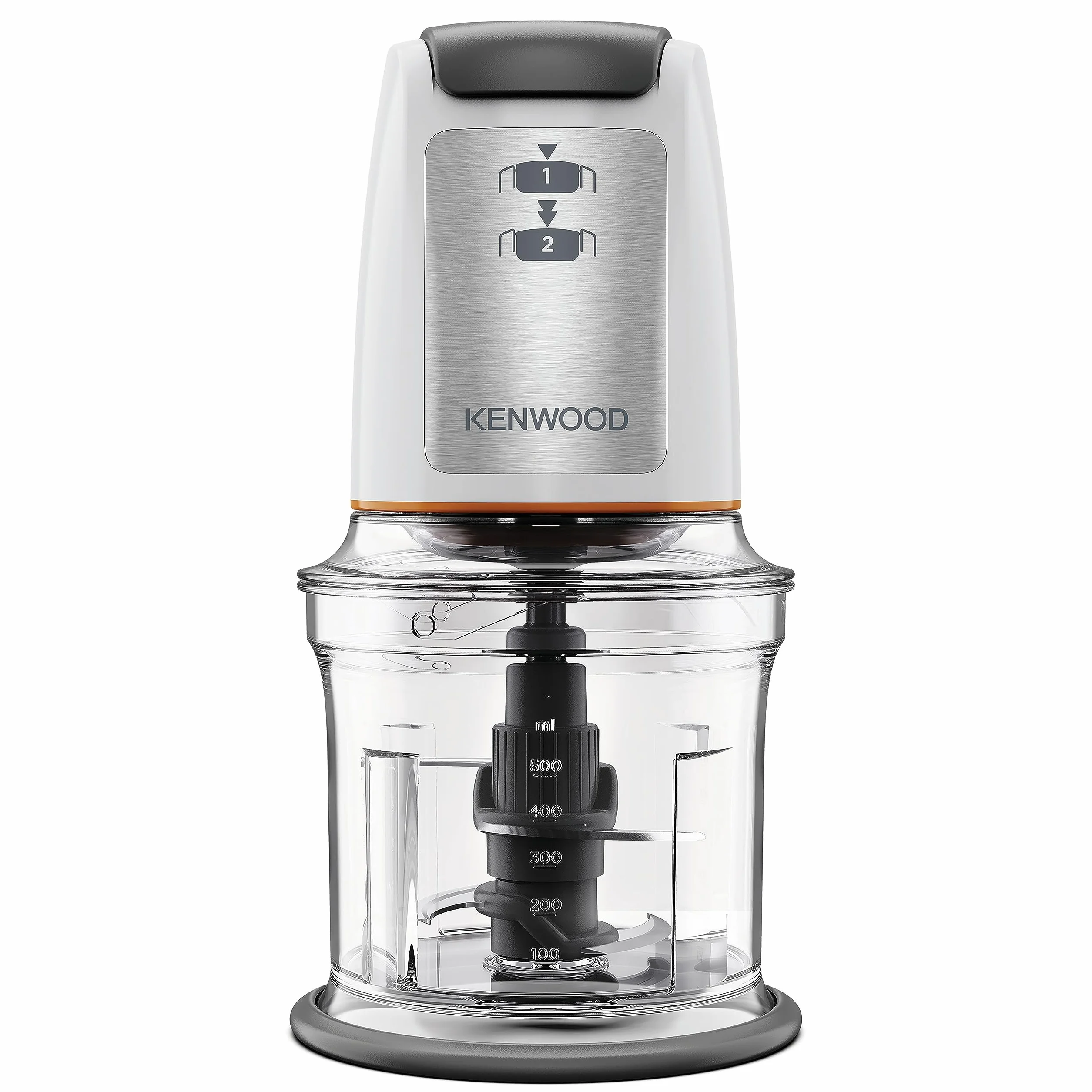 Kenwood Multipro FDM301SS Robot da cucina con 2 velocità di Lavorazione+Pulse, Ciotola da 1.2L & Chopper CHP61.100WH, Potenza 500W, Ciotola da 0.5L, 2 velocità, Sistema a quattro lame
