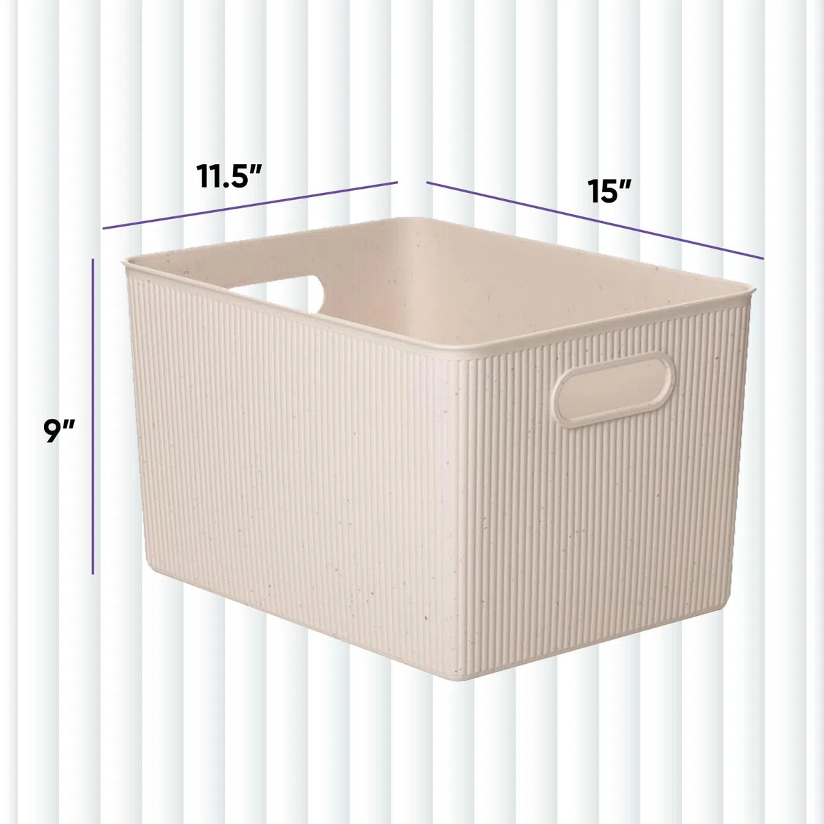 Superio Cestini portaoggetti in plastica ecologici, decorativi, aperti, grandi, confezione da 8, per organizzare armadi, mensole e cassetti, 22 litri