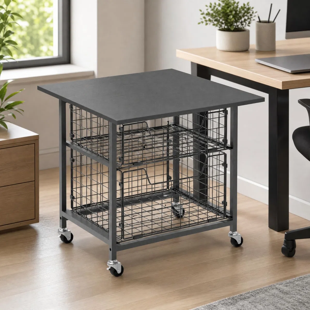 rockible Carrello Elettrodomestici con Ruote Mobile frigo Robusto Mini Tavolo da Frigorifero per Ufficio
