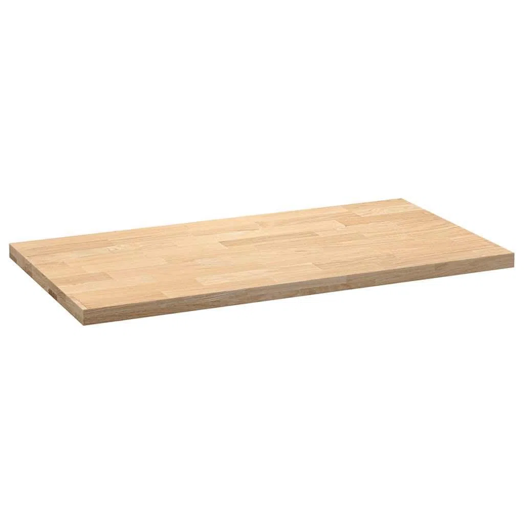 Piano di lavoro da cucina in legno massello di rovere, 120 x 63,5 x 4 cm, rettangolare, finemente levigato, durevole per cucina, ufficio e officina