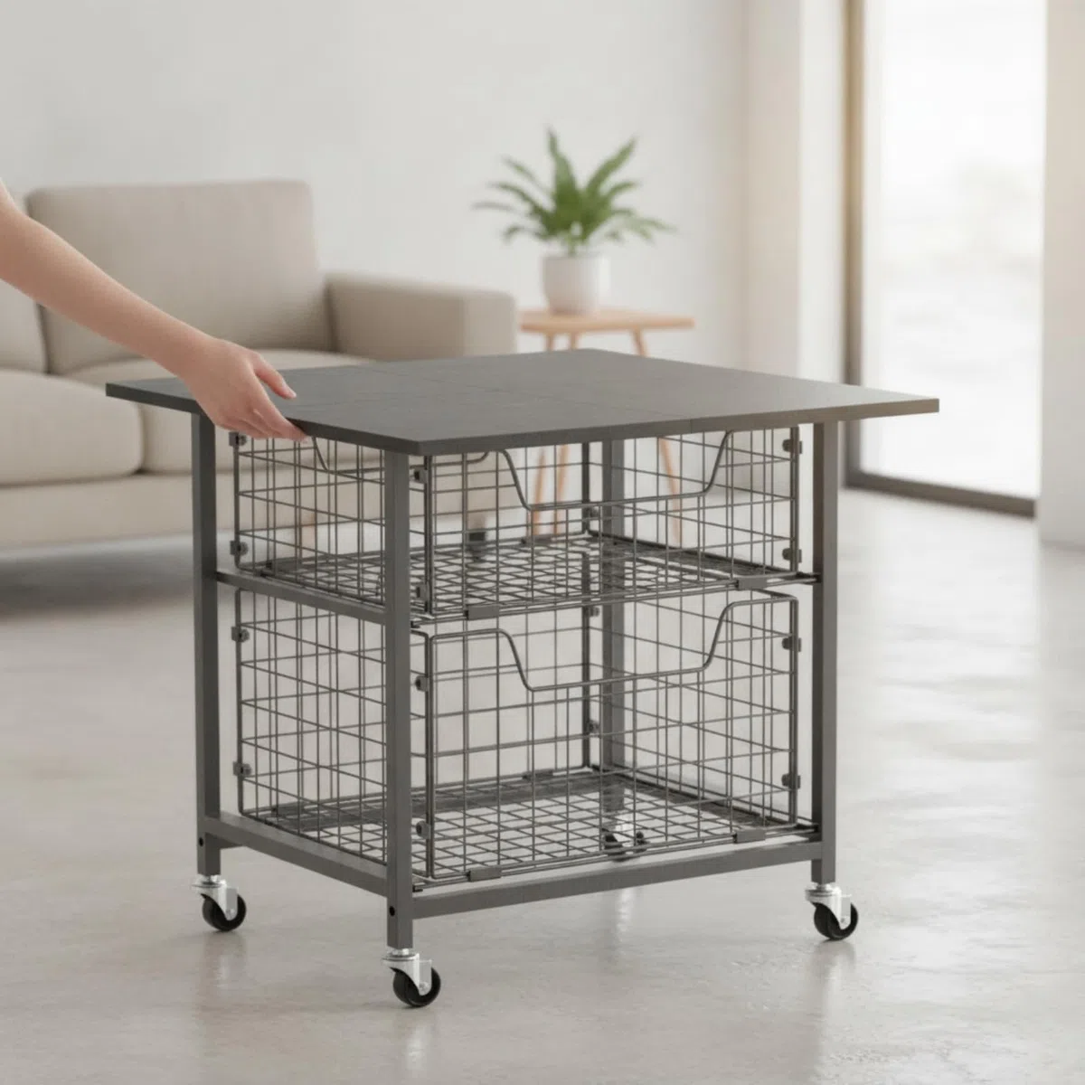 rockible Carrello Elettrodomestici con Ruote Mobile frigo Robusto Mini Tavolo da Frigorifero per Ufficio