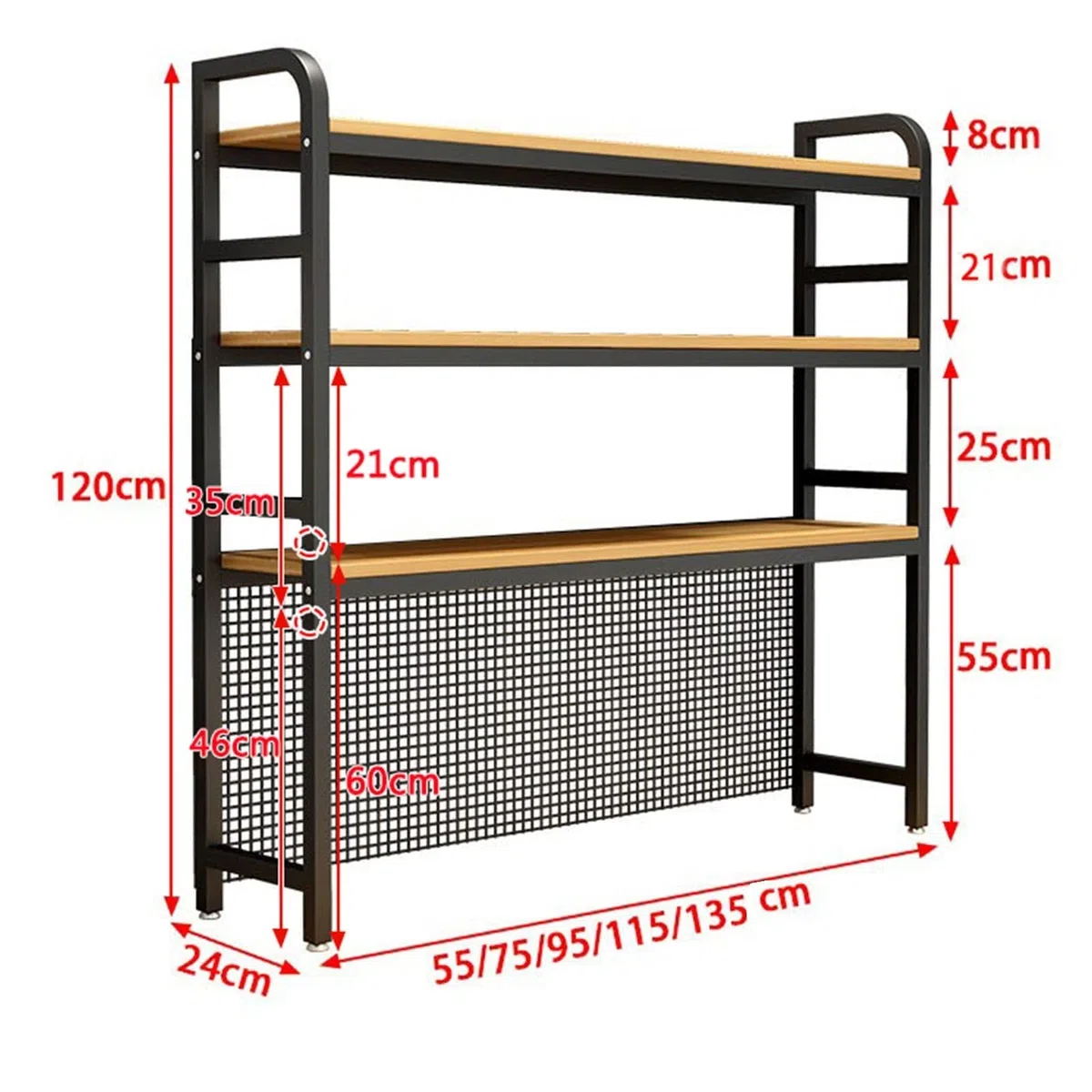 Boohelf nizer - Libreria da tavolo a 3 ripiani in metallo, per casa, ufficio e dormitorio, perfetta per risparmiare spazio e spazio