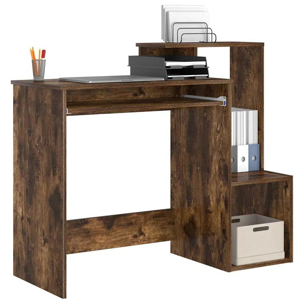 Scrivania in legno di ingegneria con deposito, 106 x 41 x 88,5 cm