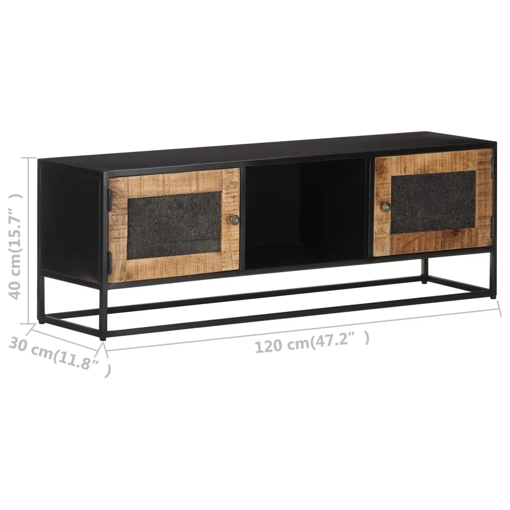 Mobiletto TV console multimediale mobile tv soggiorno mobiletto porta tv Mobile Porta TV 120x30x40 cm in Legno di Mango Grezzo Adatto per ufficio, soggiorno