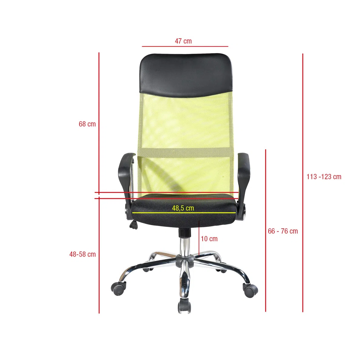 Rebecca Mobili Sedia Scrivania, Poltrona Ufficio Smart Working, Nera Verde, Schienale Traforato PU, Girevole Ergonomica - Misure: 113/123x57,5x58,5 cm (HxLxP) - Art. RE6542