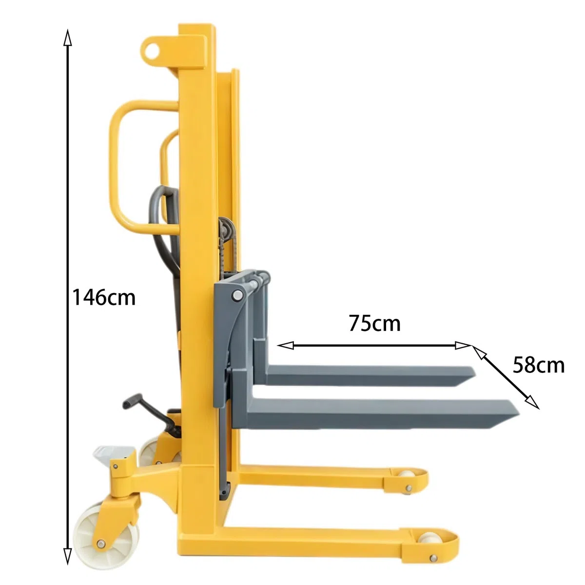 Transpallet manuali, Carrello elevatore con forche Regolabili da 500 kg per operazioni di carico e Scarico Pallet.,