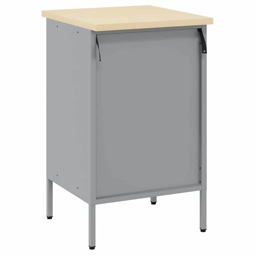 Banco da lavoro in ingegneri legno e acciaio 50 x 55 x 85 cm con 4 cassetti, design stabile per officina, garage e sala hobby, superficie robusta in metallo e MDF in rosso grigio